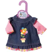 Zapf jeansstoffkleid 30 cm rosa/blau