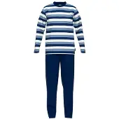 Ceceba Pyjama Herren Jersey blau gestreift, 54 823130-0001-00540