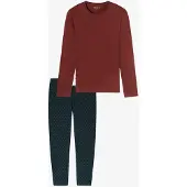 Schiesser Pyjama Herren Baumwolle rot bedruckt, 48 680805-0006-00480