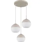 Globo Hängelampe Ragusa, dimmbar, weiß / opal, für Wohn- / Esszimmer, Metall, Pendelleuchte