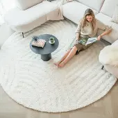 FRAAI Teppich Skandinavisch Rund - Lova Arches Creme Ø 200 cm