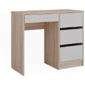 Vicco Schreibtisch Sherry Weiß/Sonoma 90 x 40 cm mit Schubladen, Model 43666