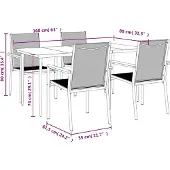 vidaXL 5-tlg. Garten-Essgruppe Schwarz Textilene und Stahl