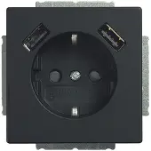 Busch Jaeger BJ Schuko/USB Steckdose 20 EUCB2USB-885 future linear USB-Ladestation schwarz