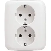 Busch-Jaeger 202 EUJ-214, CEE 7/3, 2 Modul(e), 2P+E, Schraubenlos, Wand, Weiß