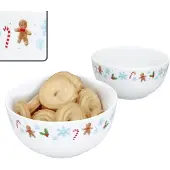 MamboCat 2x Candyman Gebäckschalen Ø14cm 420ml Porzellan Weihnachten Keks-Bowl Eisblau
