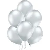 Belbal Luftballon Glossy Silber, Ø 30 cm, 50 Stück