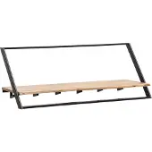 FineBuy Wandgarderobe Akazie Massivholz Metall 100cm Hängegarderobe Industrial Baumkante