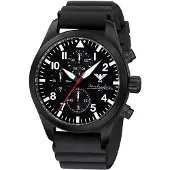 KHS AIRBSC.DB Herrenuhr Airleader Chronograph Schwarz mit Taucherband