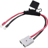 TRU COMPONENTS Hochstromstecker auf M6-Ringkabelschuh, mit Sicherungshalter TC-12195704 Schwar