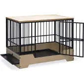 Designed By Lotte Drahtkäfig Premium Hundekäfig Metall/Holz, Größe:XL