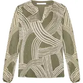 Betty & Co Schlupfbluse mit Print in Khaki/Cream | Gr.: 38