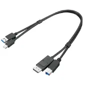 Lenovo 4X91D11453, 0,43 m, USB A, USB B, USB 3.2 Gen 1 (3.1 Gen 1), Schwarz