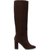 Manfield Braune Veloursleder-Stiefel mit Absatz | Größe 39