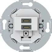 Berker 270429 USB Ladesteckdose Unterputz, C+C PD 20W, runder Tragring, polarweiß matt