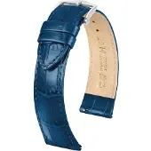 Hirsch 03427080-2-18 Leder-Uhrenarmband Louisianalook L 18 mm Blau
