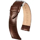 Hirsch 03427010-2-18 Uhren-Lederarmband Louisianalook L 18 mm Braun
