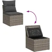 vidaXL Gartensofa-set 5 Stk. Grau Poly-Rattan
