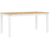 vidaXL Esstisch Corona Weiß 160x80x75 cm Massivholz Kiefer