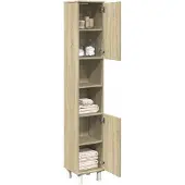 vidaXL Badschrank Sonoma-Eiche 30,5x30x179 cm Holzwerkstoff