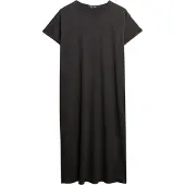 Superdry für Damen. W8011868A Schwarzes Midi-Hemdkleid (S), Lässig, Baumwolle, Kurzarm