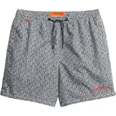 Superdry für Herren. M3010241A Schwarzer Badeanzug mit All-Over-Print (L), Strandbekleidung, Recyceltes Polyester, Nachhaltig