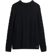 Superdry für Herren. M6110638A Marineblauer Jacob Zopfstrickpullover (M), Lässig, Acryl, Nachhaltig