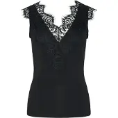 Pieces Ilu Braces Kurzarm-t-shirt Mit V-ausschnitt