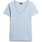 Superdry Studios Slub Embroidered Kurzarm-t-shirt Mit V-ausschnitt