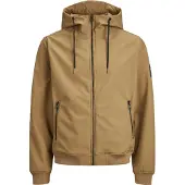 Jack & Jones Softshelljacke "JJEBASIC mit wasserabweisender Funktion" mit Kapuze Kunstfaser, regular fit
