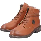 Rieker Damen Schnürstiefeletten Braun Synthetik Größe: 38
