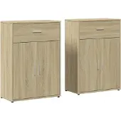 vidaXL Sideboards 2 Stk. Sonoma-Eiche 60x30x84 cm Holzwerkstoff