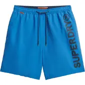 Superdry für Herren. M3010248A 43,2 cm Badeanzug mit blauer Sportgrafik (S), Strandbekleidung, Recyceltes Polyester, Nachhaltig