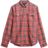 Superdry Merchant Linen Check Langarmhemd