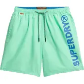 Superdry für Herren. M3010248A Badeanzug, 43,2 cm, mit grüner Sportgrafik (S), Strandbekleidung, Recyceltes Polyester, Nachhaltig