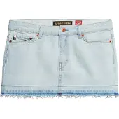 Superdry für Damen. W7210317A Blauer Jeansminirock (28), Lässig, Baumwolle, Denim