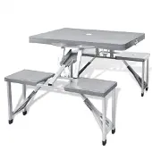 vidaXL Ultraleichtes Faltbares Campingtisch-set Aus Aluminium Mit 4 Hockern