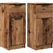 vidaXL Sideboards 2 Stk. Altholz-Optik 30x30x70 cm Holzwerkstoff