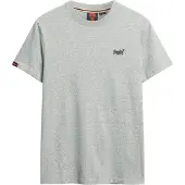 Superdry Rundhalsshirt "ESSENTIAL LOGO EMB TEE" aus Baumwolle und Single Jersey, Slim Fit, Kurzarm, hüftlang