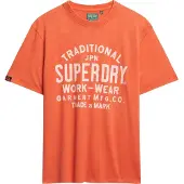 Superdry für Herren. M1012204A Machined Goods Arbeitskleidung orange T-shirt (M), Lässig, Baumwolle, Kurzarm