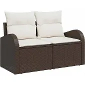 vidaXL Gartensofa-set Braun Poly-Rattan