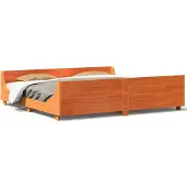 vidaXL Massivholzbett ohne Matratze Wachsbraun 180x200 Kiefernholz