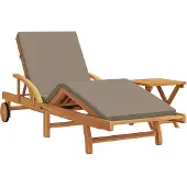 vidaXL Sonnenliege 2 stk. Massivholz Akazie Taupe