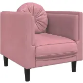 vidaXL Sessel mit Kissen Rosa Samt