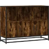 vidaXL Sideboard Räuchereiche 100x35x76 cm Holzwerkstoff