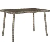 vidaXL Garten-Couchtisch Rechteckig Grau 60x40x37 cm Poly Rattan