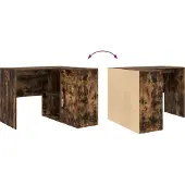 vidaXL Eck-Schreibtisch Geräucherte Eiche 102 x 88 x 75 cm