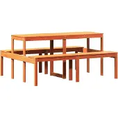 vidaXL Picknicktisch Wachsbraun 160x134x75 cm Massivholz Kiefer