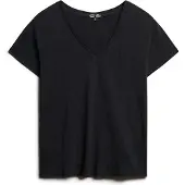 Superdry Studios Slub Embroidered Kurzarm-t-shirt Mit V-ausschnitt