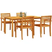 vidaXL Garten Essgruppe 5 Stk. Braun Massivholz Akazie